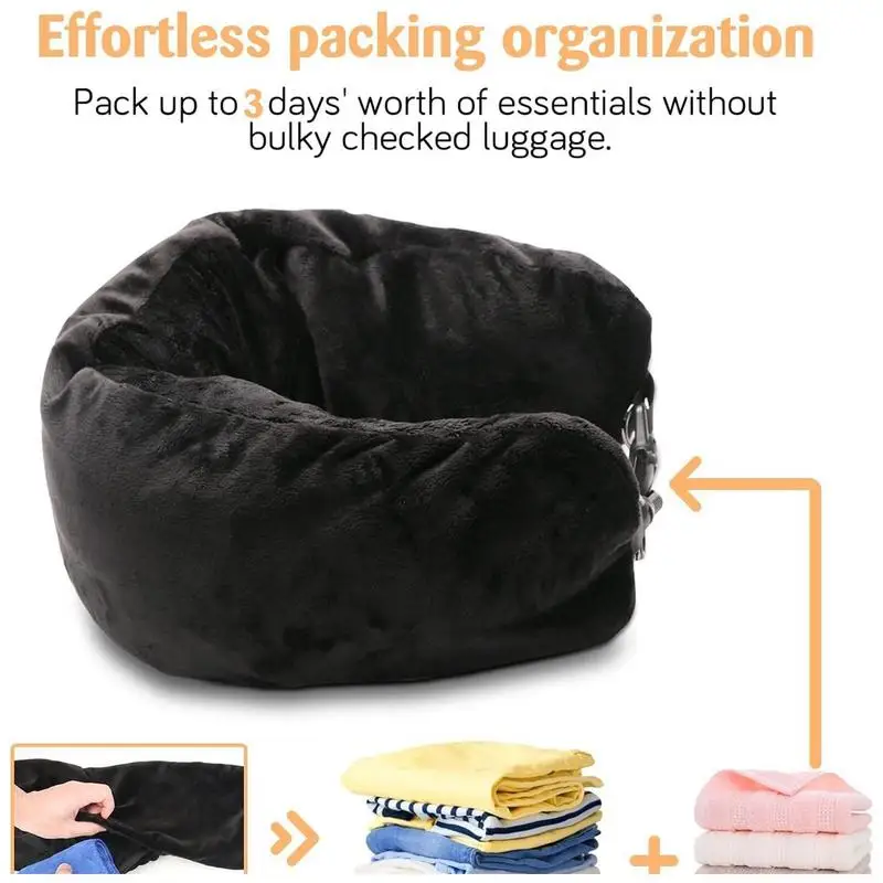 Neck Pillow Stuffable Clothing Travel Neck Pillowcase Portable Travel Neck Pillow For Train With Refillable Support For Outdoor