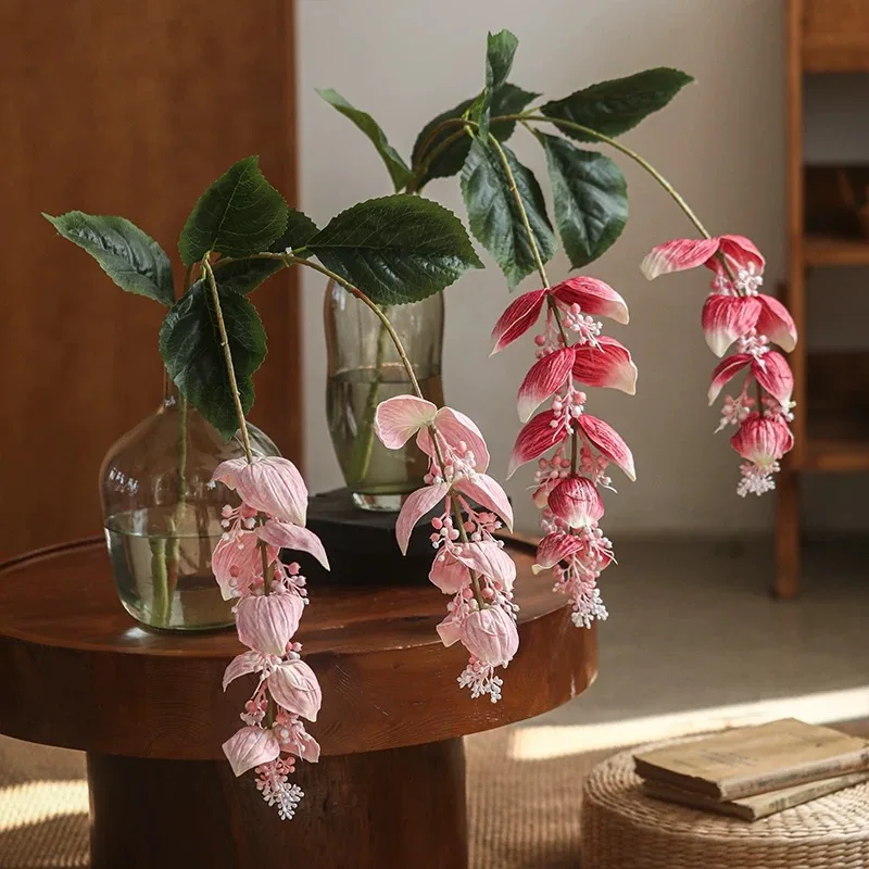 43 Zoll große, rosafarbene chinesische Puppenpflanze, künstliche Blumen, tropische Medinilla Magnifica, künstliche Blumen für Zuhause, Party, Geschäft, Hochzeitsdekoration – Detail 6