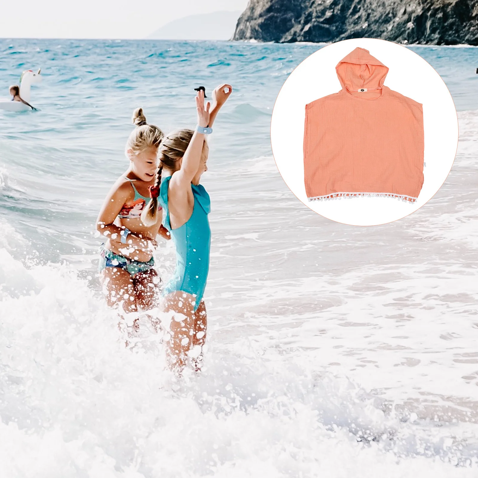 

Cotton Hooded Cover Up For Toddler Girls Boys Summer Swim Suit Bathing Beach Vacation Quick Drying Soft Comfortable Kids Cotton