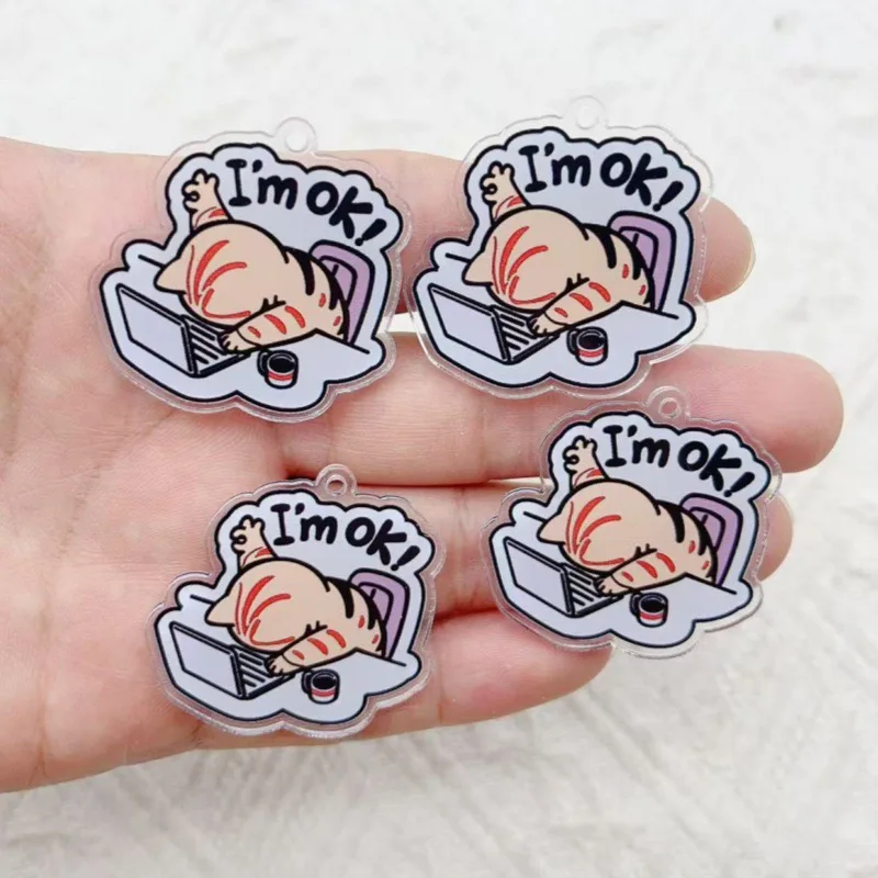 10 Stück Acryl-Cartoon-Anhänger mit Englischen Buchstaben für Ohrringe, Halsketten und Armbänder - DIY Schmuckherstellungsmaterialien