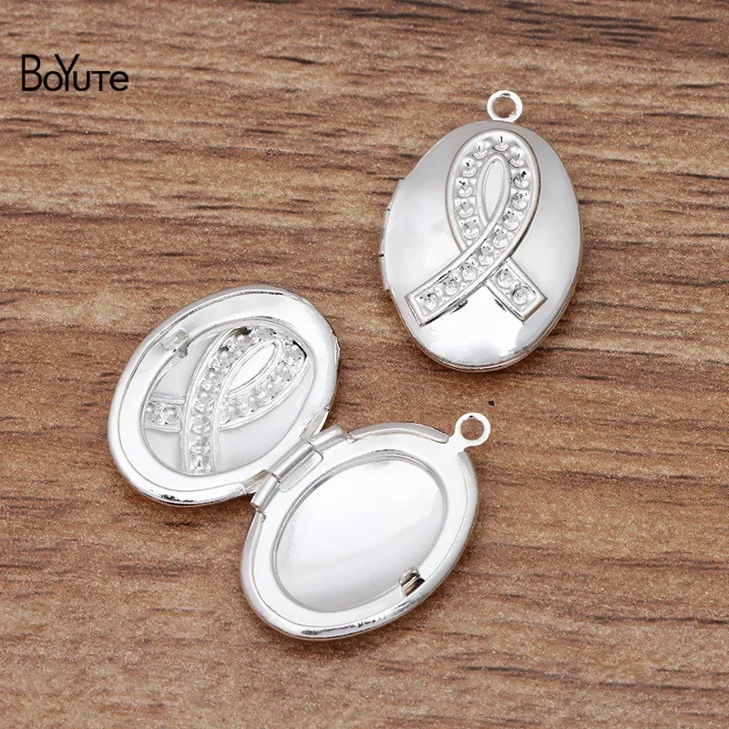 BoYuTe (10 Pieces/Lot) 16*21*6MM Oval Shape Metal Brass Floating Photo Locket Factory Direct Wholesale Pendant Locket