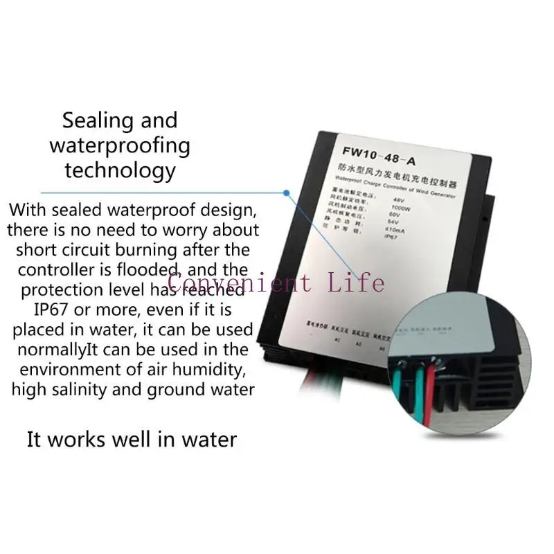 وحدة تحكم توربينات الرياح المنزلية المقاومة للماء L1EE بقدرة 1000 وات 48 فولت لإدارة الطاقة بكفاءة
