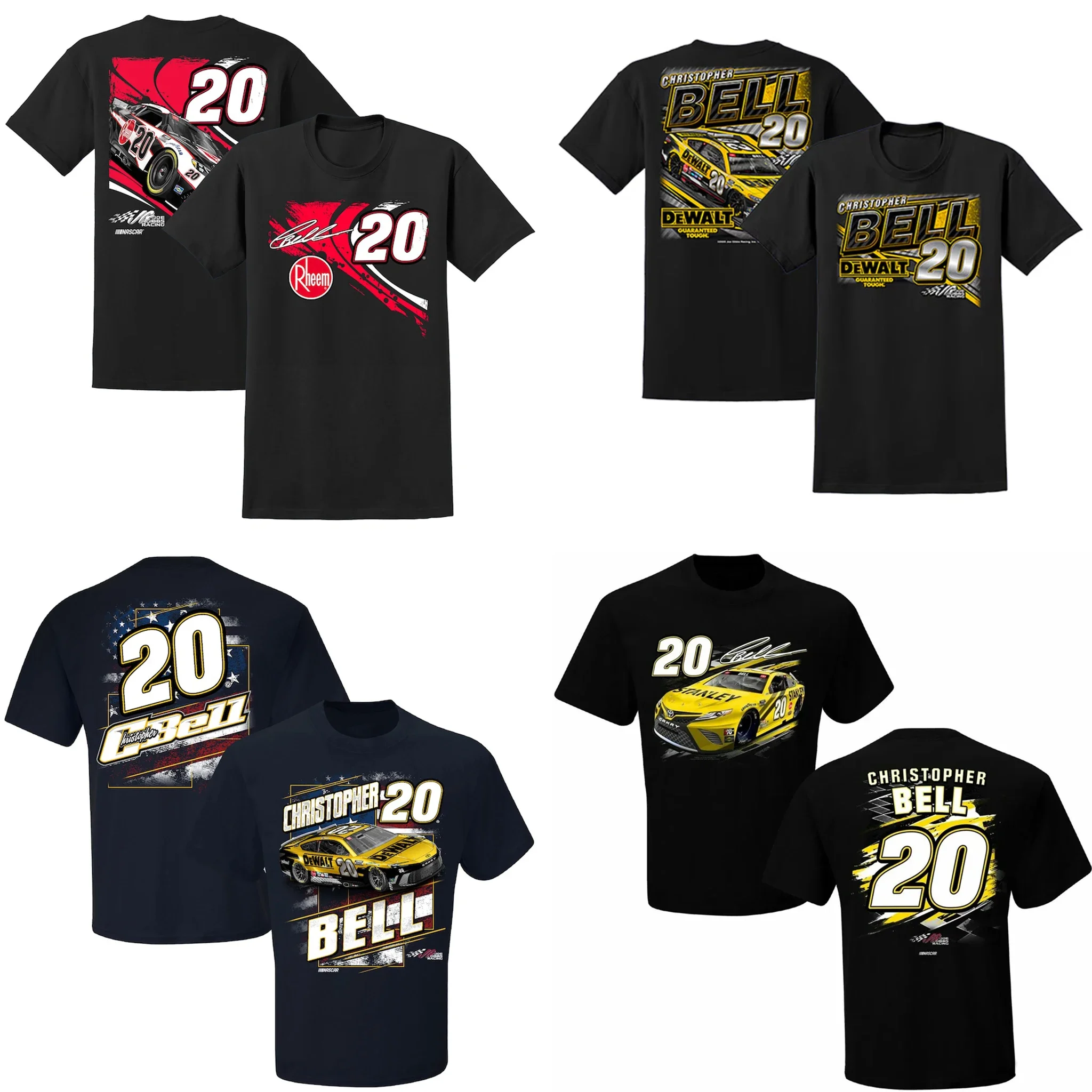 

Christopher Bell 20, мужская спортивная легкая хлопковая классическая футболка с короткими рукавами и круглым вырезом для автогонок, футболка