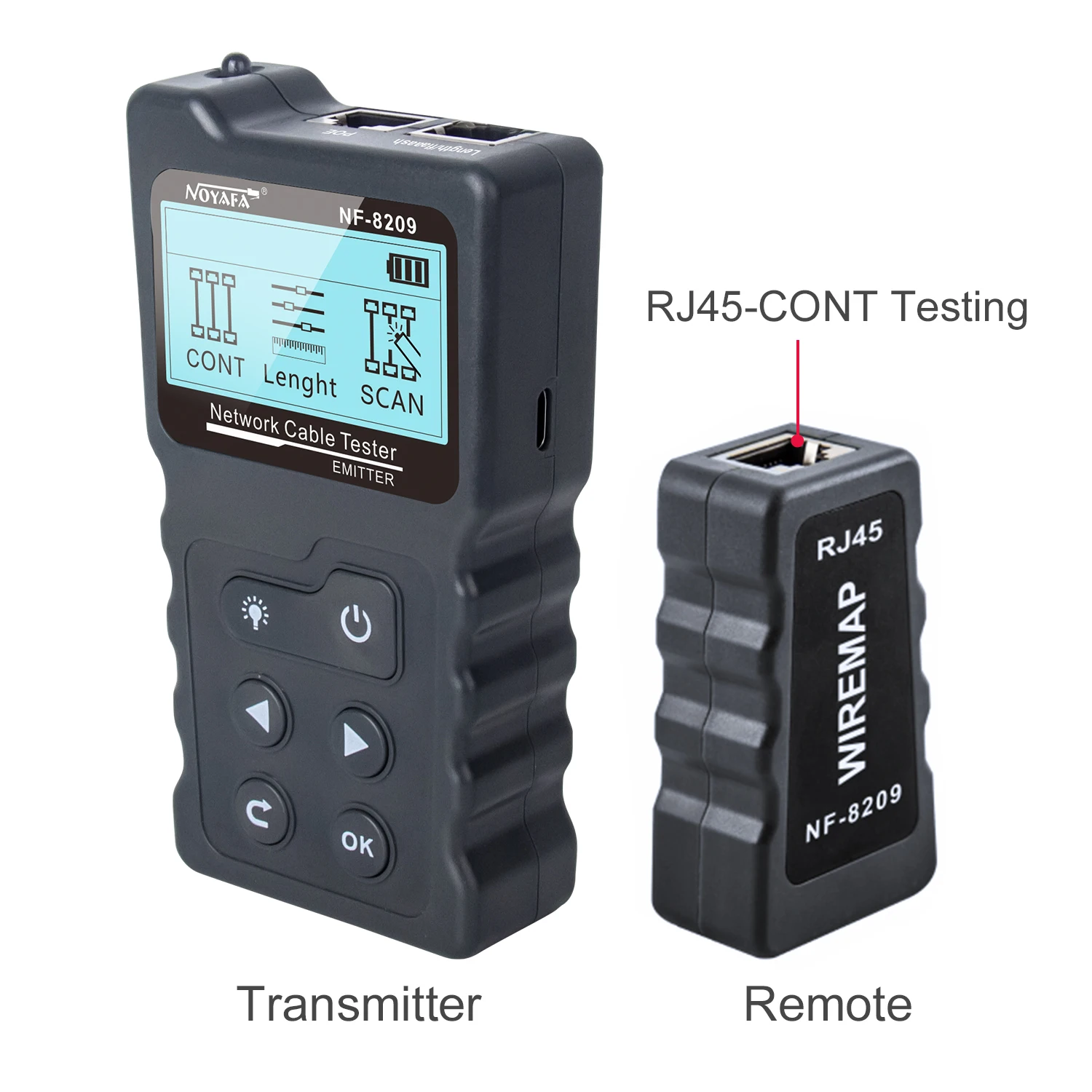 Noyafa NF-8209 internet cable tester LCD Display Measure Length cabl RJ45 Cable Tracker utp multifunctional tester Network Tool