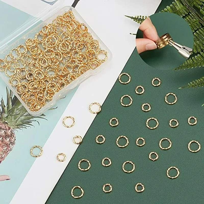 20-100PC Brass Open Jump Rings Long-Lasting Plated Twist Ring Real 18K Gold Plated for Jewelry Making DIY Bracelets