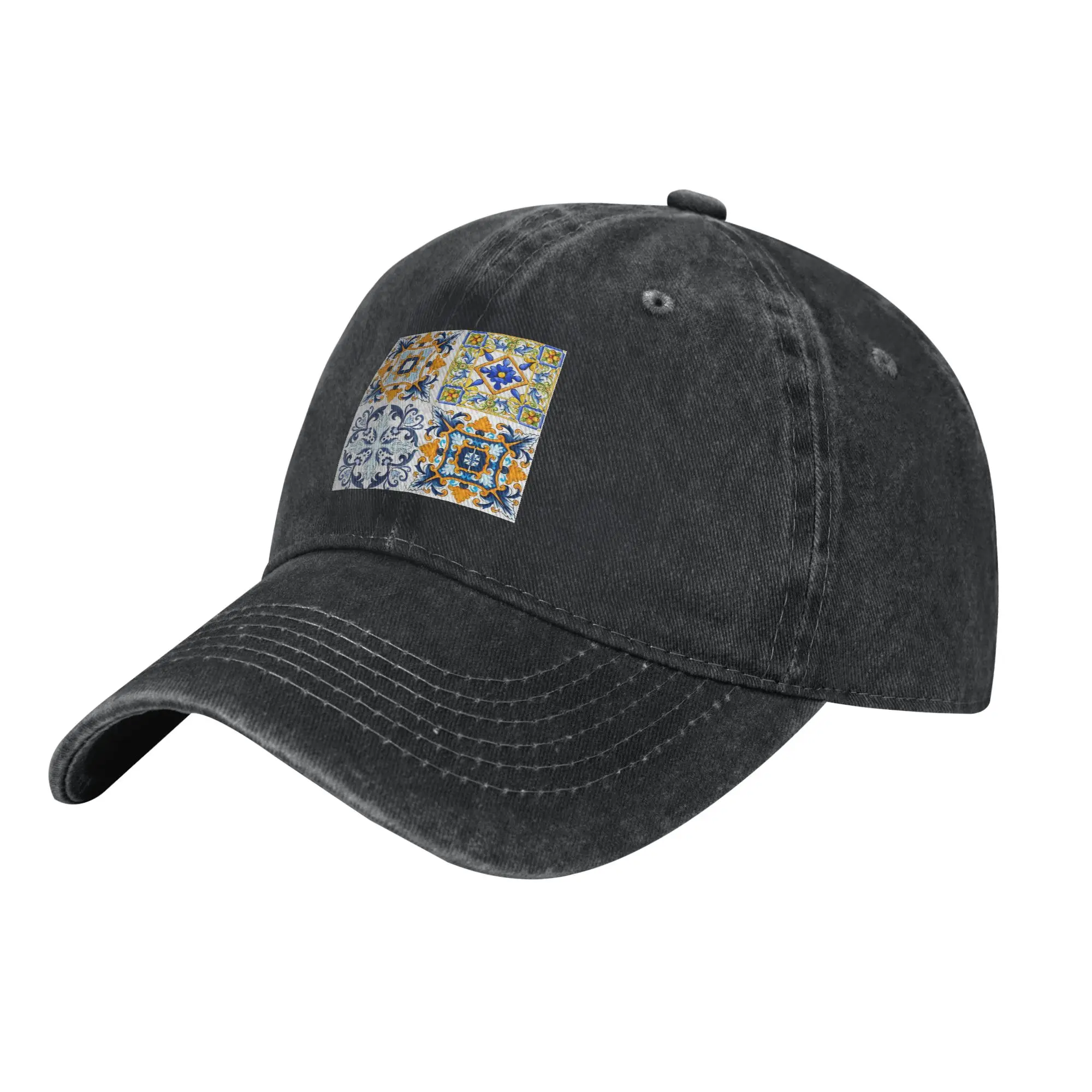 Copy of Sicilian tiles mediterranean mosaic Fashion Baseball Cap  Hiphop Caps  Motorcycle Riding Caps