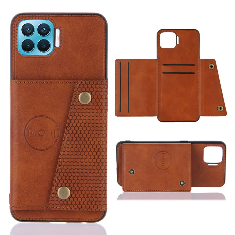 

Leather PU Wallet Case For OPPO Reno 4 5 Lite Card Slot Flip Magnetic Car Holder Cover For A52 A72 A53 A91 A93 A74 Stand Fundas