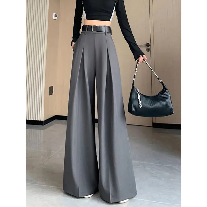 

Comfortable Wide-Leg Pants Women's 2024 Summer New High-Waist Drooping And Mopping Casual Pants Loose Slim Pleated Loose Pants