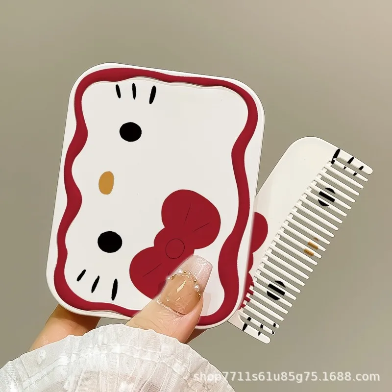 

Hello Kitty Makeup Mirror Cute Anime Versatile Women's Portable Makeup Supplies Decorative Desktop Ornaments Girl Gift Wholesale