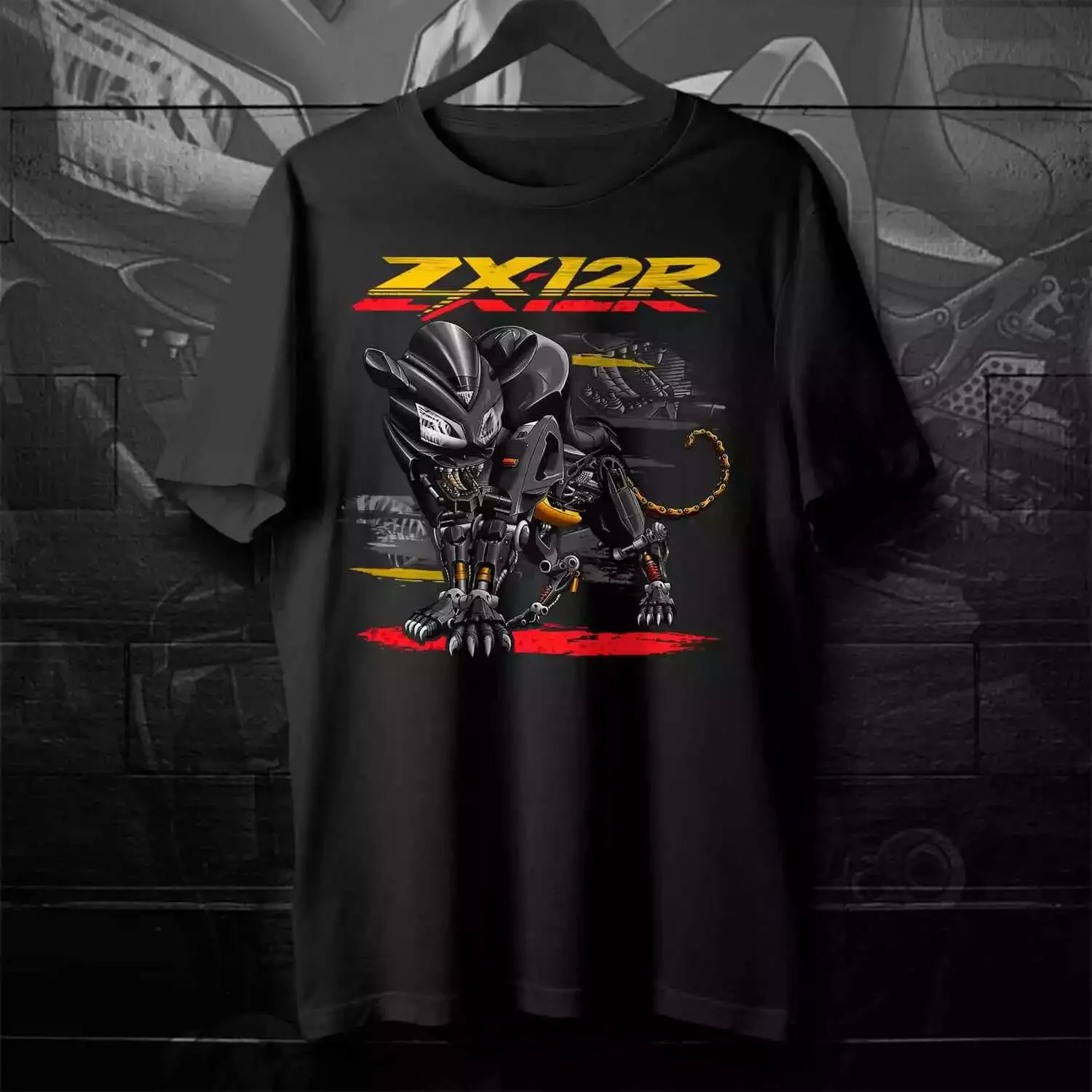 Classic Japanese Motorcycle Ninja ZX-12R Panther Inspired T-Shirt New 100% Cotton O-Neck Short Sleeve Summer Casual Mens T-shirt