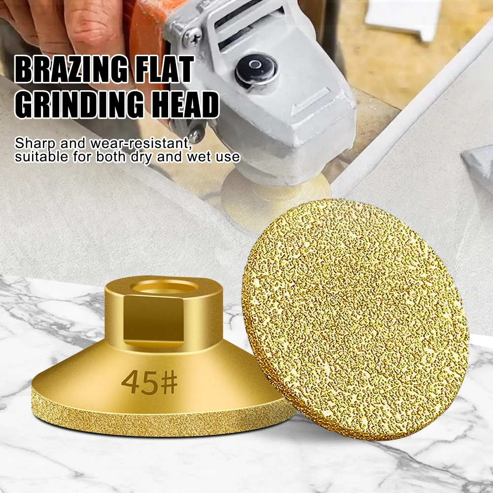 Angle Grinder Flat Grinding Head M10 Brazed Diamond Grinding Head Table Basin Trimming Router Bit Rock Plate Marble Grinding