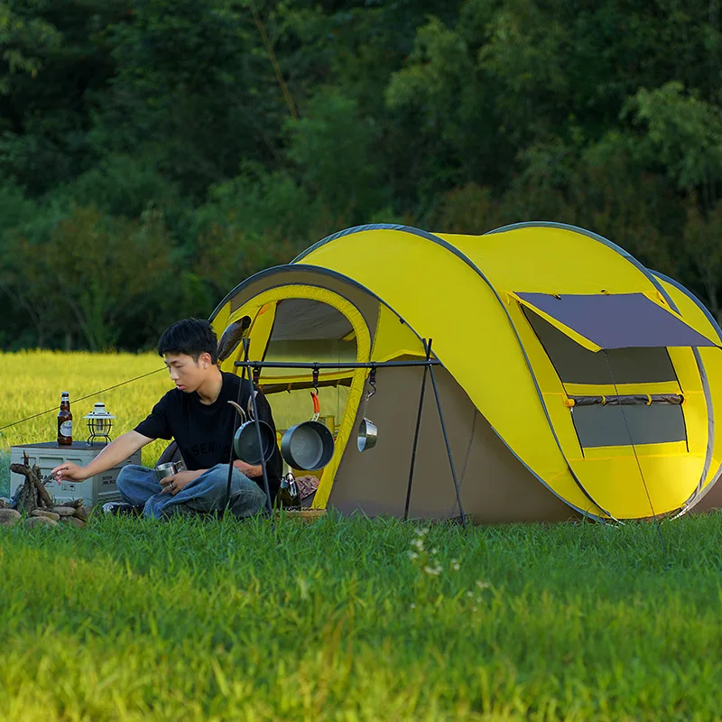 

STLF Outdoor Camping Pop-Up Tent Thickened Boat-Shaped Tent Fully Automatic Quick-Opening No Assembly Required Rainproof for 5-8