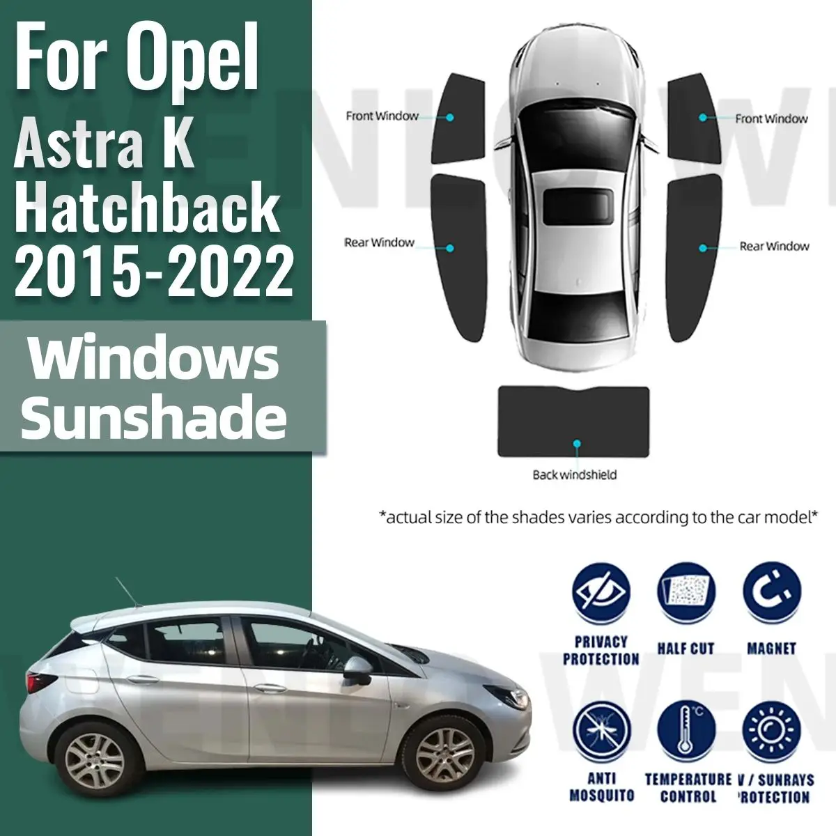 

For Opel Vauxhall Astra K Hatchback 2015-2022 Car Sunshade Visor Front Windshield Frame Curtain Rear Baby Side Window Sun Shade