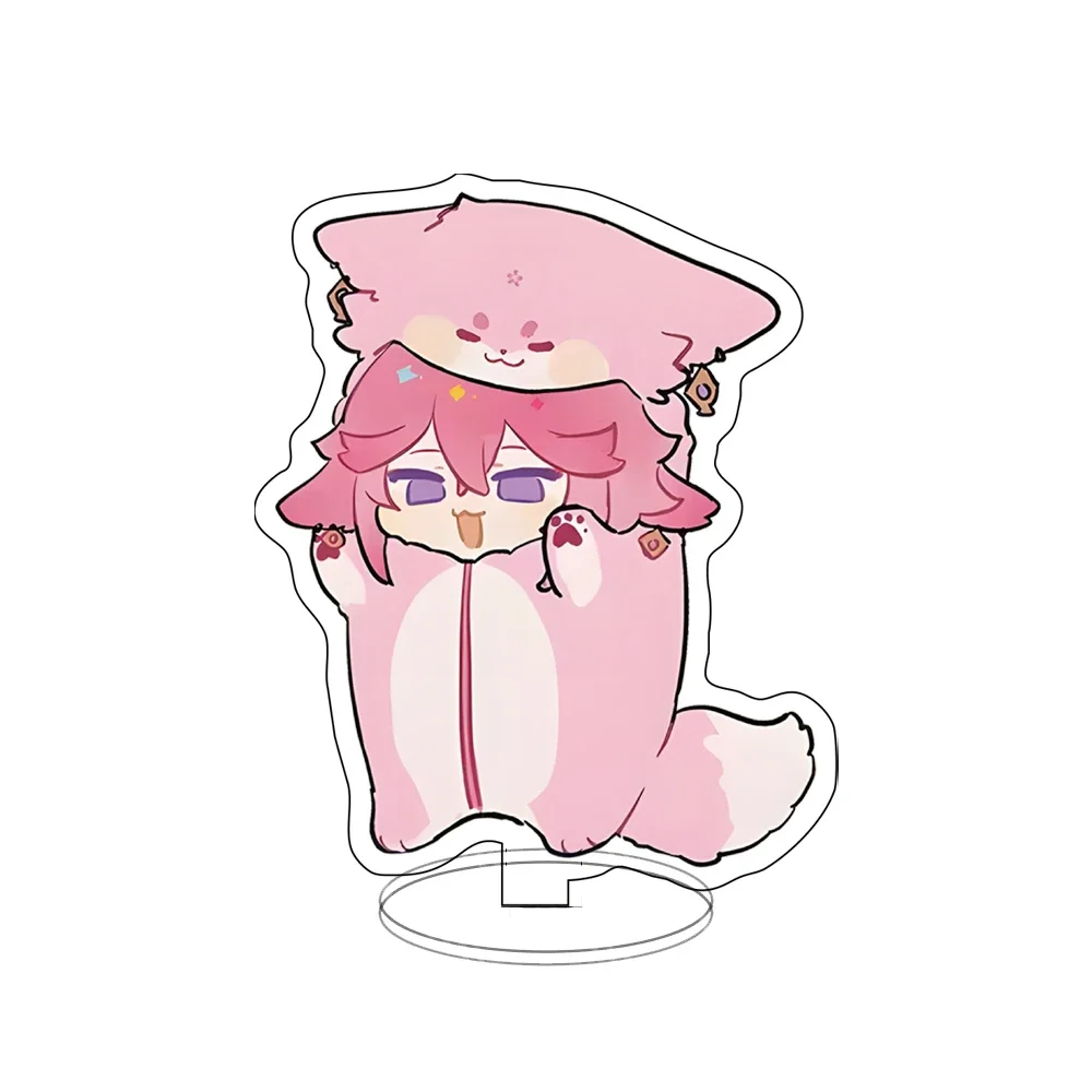 애니메이션 원신 임팩트 코스프레 아크릴 Q형 동물 만화 스탠딩 사인 책상 장식, 졸업 선물, 크리스마스 생일 선물