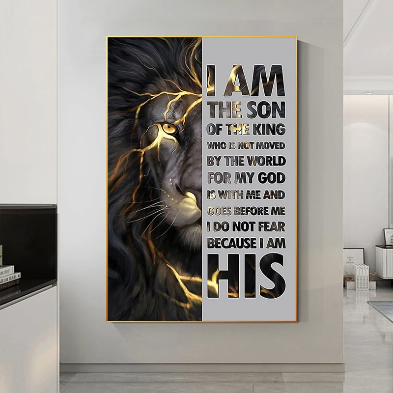 

Canvas Print Letter Lion Posters Nordic Luxury Animal Canvas Painting Creativity Abstract Art Wall Home Decor Hanging Picture