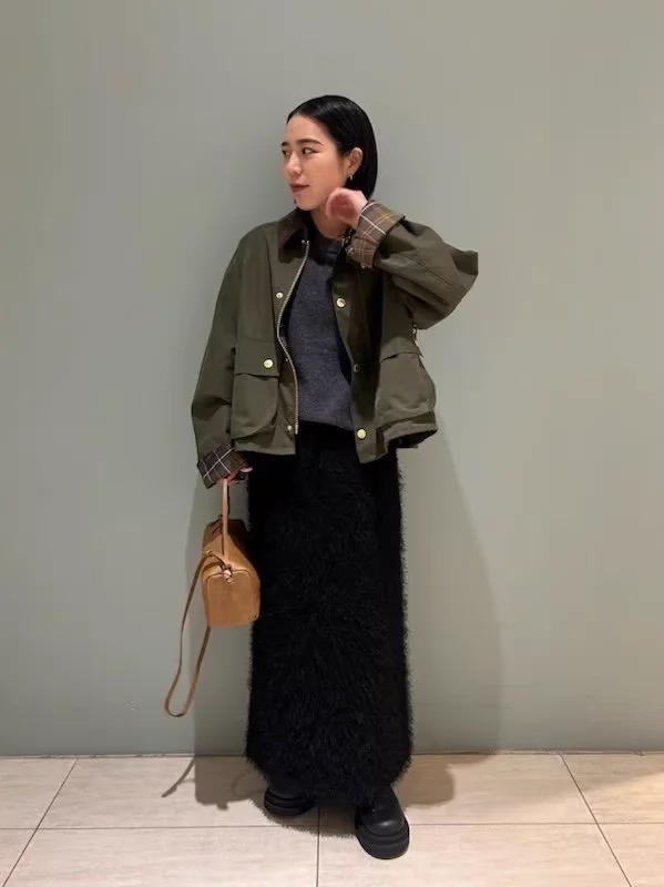 

Milaowen Collaboration: Unwaxed Short Jacket In Army Green
