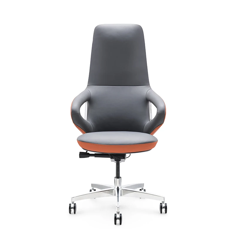 

-Modern design high-end leather office chair with connecting armrests