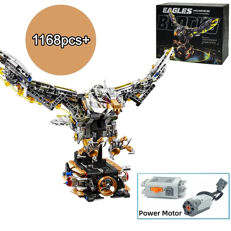 Technische MOC Mechanische Eagle Bouwstenen Set Diermodel Power Motor Bricks Kit Voor Kinderen Kerst Verjaardagscadeaus