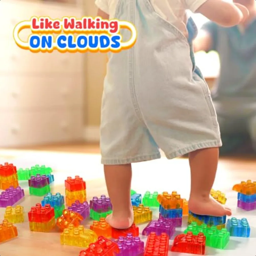 LESONG Zintuiglijke zachte bouwstenen voor peuters 36 stuks Jelly Squishy Stapelblokken voor peuters 13 Zintuiglijk speelgoed voor met Auti