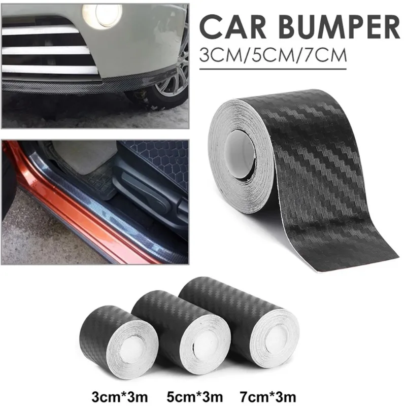ثلاثية الأبعاد نانو ألياف الكربون سيارة ملصق DIY بها بنفسك فيلم لصق حماية قطاع السيارات عتبة الباب الجانب مرآة المضادة للخدش الشريط واقي مصد السيارة #5