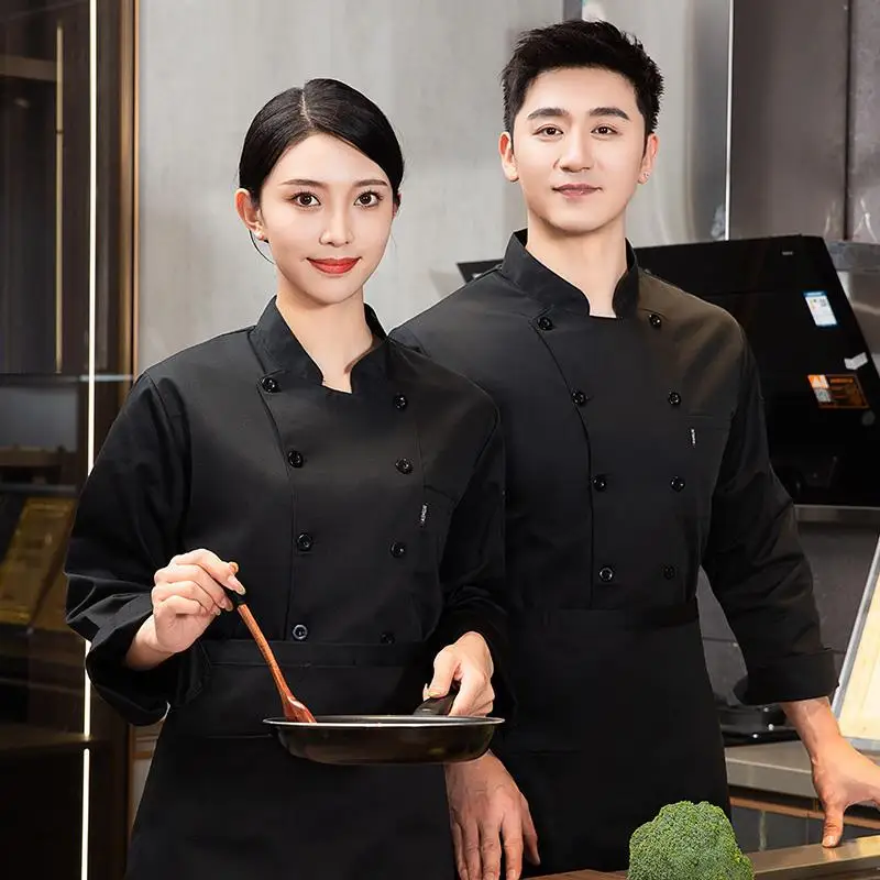 Cake Baking Dessert Shop Work Clothes Long Sleeve School Canteen Dining Kitchen Autumn Men's and Women's Hotel Chef Uniform