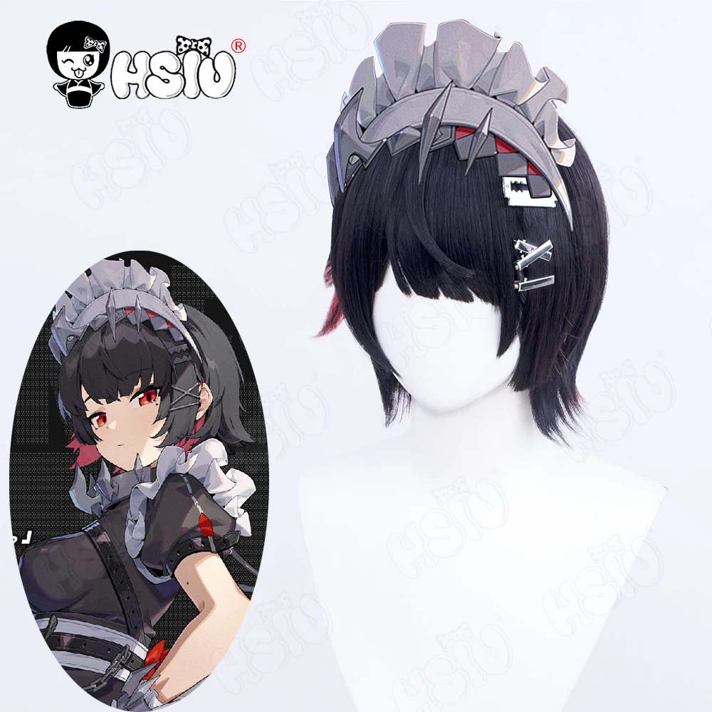 

Ellen Joe Cosplay Wig Fiber synthetic wig Game Zenless Zone Zero cosplay Wig「HSIU 」Black Dark Red Mix short Wig+Wig Cap