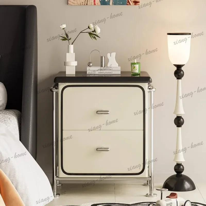 LS.European Storage White Nightstands Drawer Designer Modern Bedroom Bedside Table Luxury Unique Mesitas De Noche Room Furniture