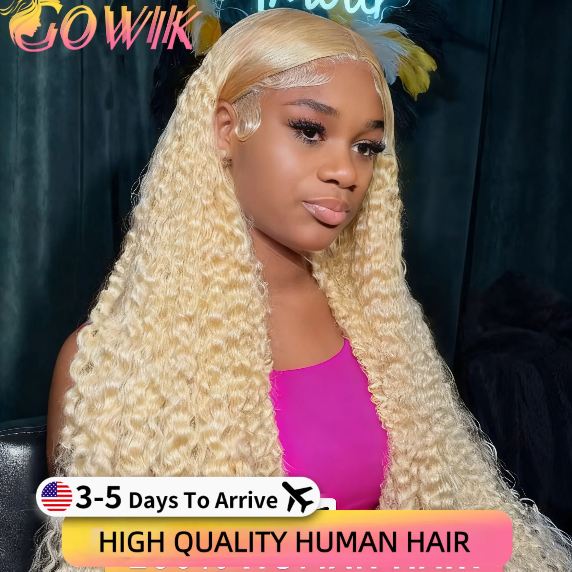 

Кудрявый парик 613 HD Lace Frontal 13x6 с глубокими волнами, из натуральных окрашенных человеческих волос, 40 дюймов, для женщин