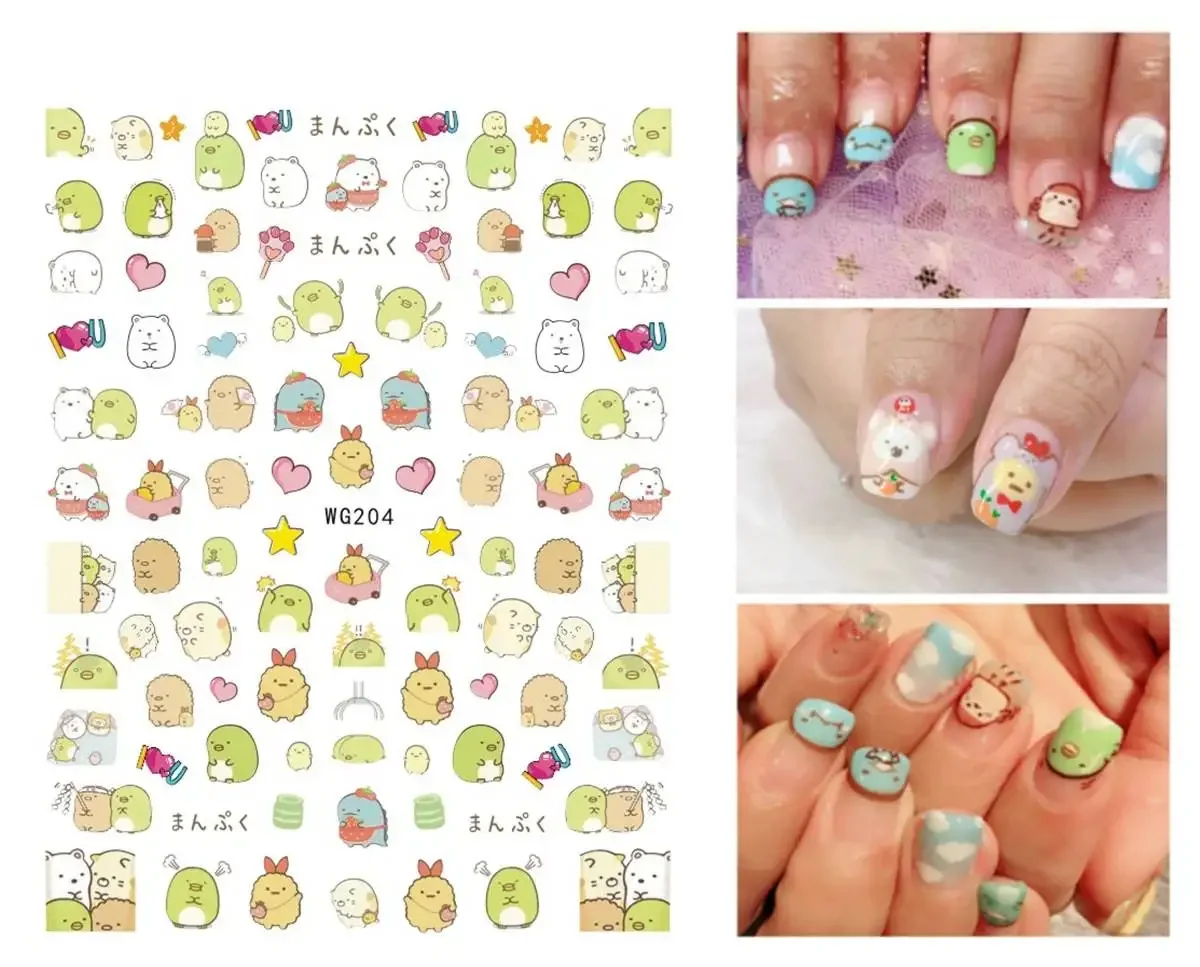 

Новый SUMIKKO GURASHI милые животные 3D наклейки для ногтей фольги наклейки для ногтей наклейки искусство мультфильм украшения для дизайна ногтей наклейка подарок