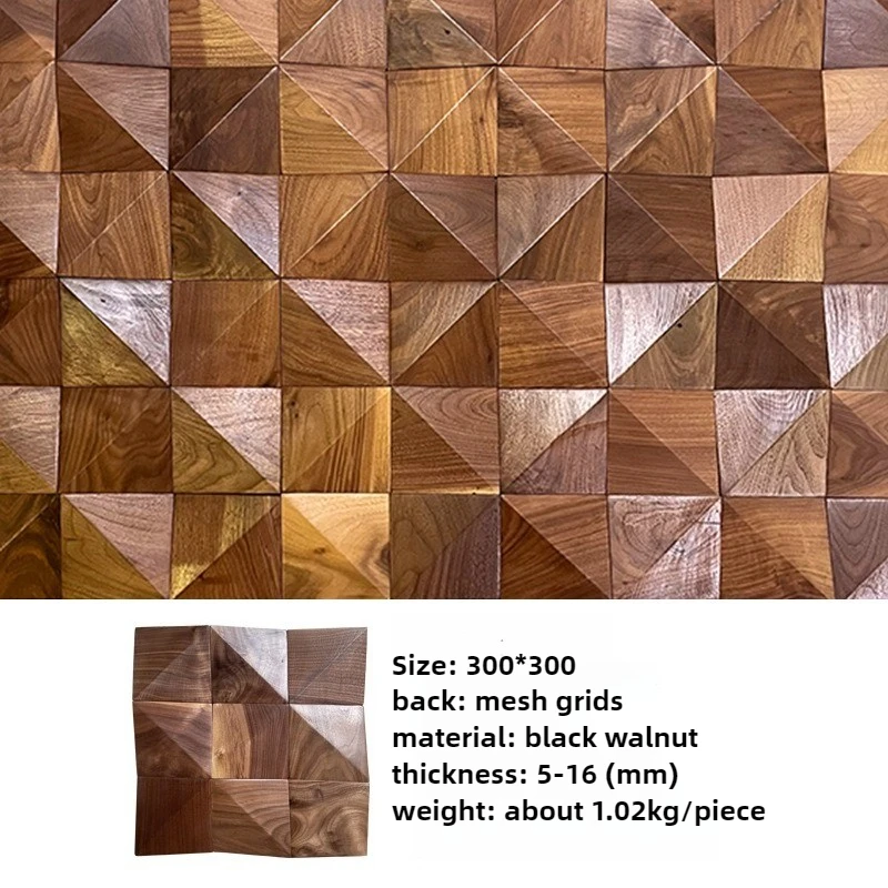 Modern 3D Diamond Wood Stickers impermeable Self-Adhesive Mosaic Wall Tiles for Reception Cafe DIY Easy Install pegatina de pare