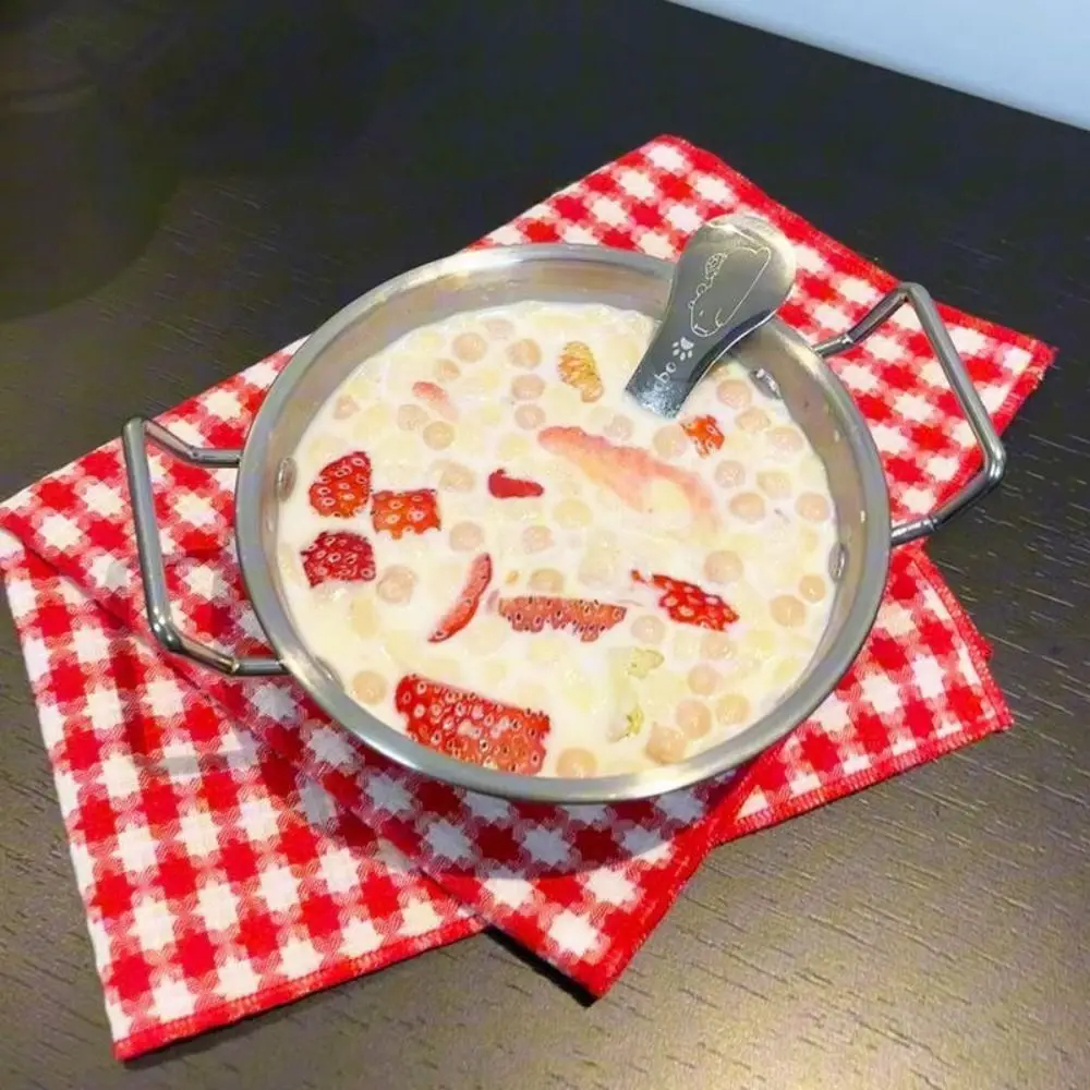 

Бинауральная чаша из нержавеющей стали в корейском стиле, нержавеющая прочная миска для риса с ложкой, бытовая миска для рамэна, лапша быстрого приготовления