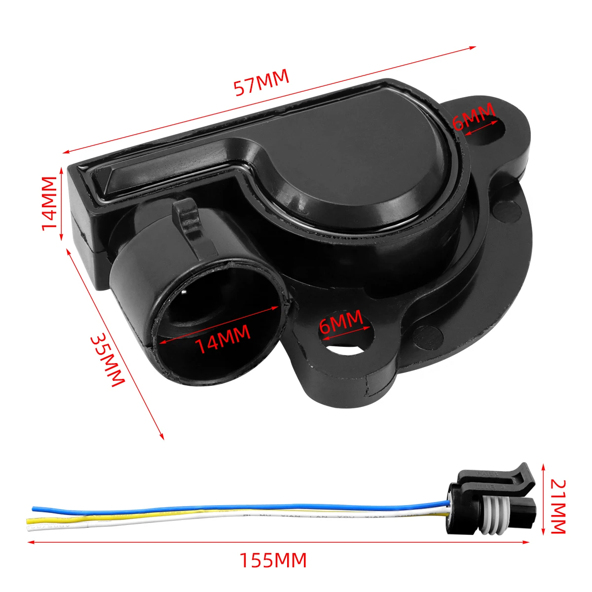 Throttle position sensor with tail harness, suitable for Chevrolet and Buick GMC