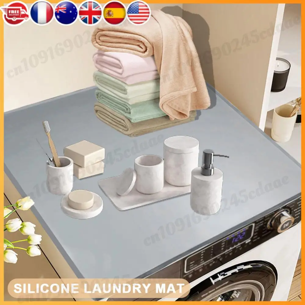 

Silicone Mat for Washer and Dryer Top Scratch Resistant Top Washer Or Dryer Cover Washing Machine Cover Mat for Bathroom Kitchen
