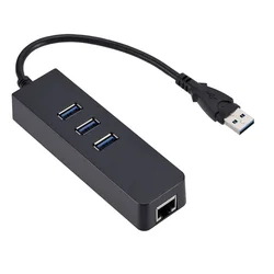 USB3.0 Gigabit Ethernet Adapter 3 Ports USB 3.0 HUB USB To Rj45 Lan Network Card for Macbook Mac Desktop + Micro USB Charger