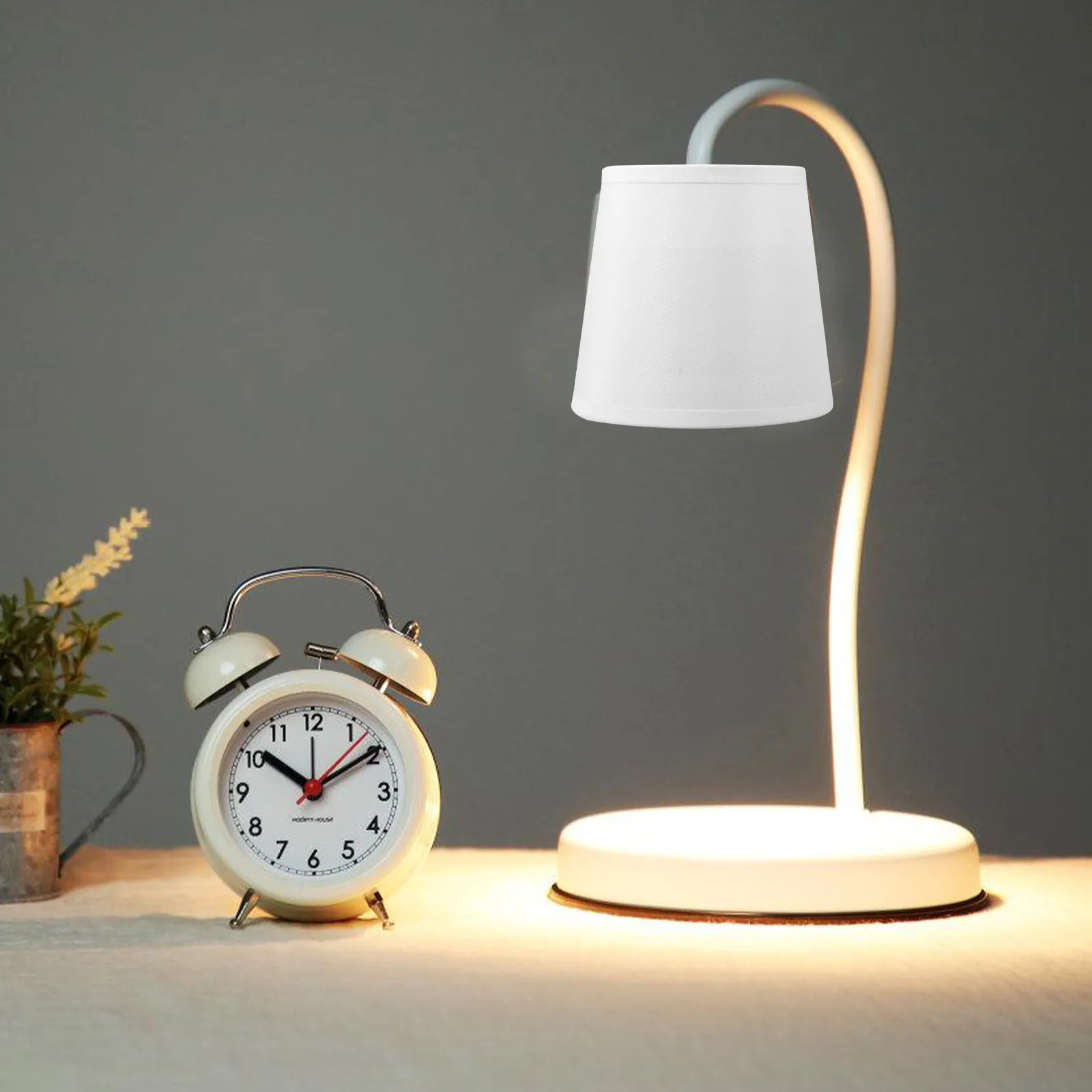 2Pcs Cloth Fabric Lampshades Iron Table Lamp Cover Replacement Lampshade for Bedside Study Bedroom Living Room Decorative Light