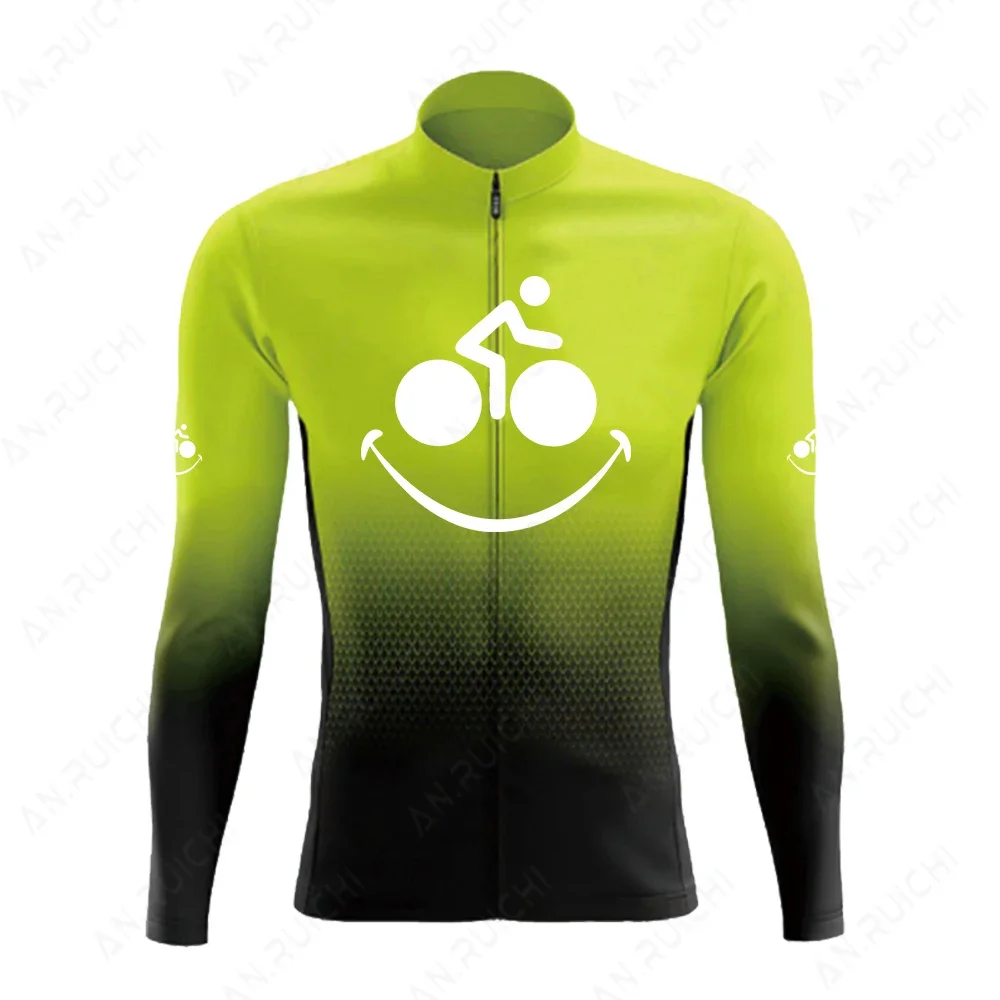 Smile Pattern Cycling Jersey Summer Autumn Long Sleeve Cycling Clothing MTB Bike Uniform Maillot Ropa Ciclismo Mens Bicycle Wear