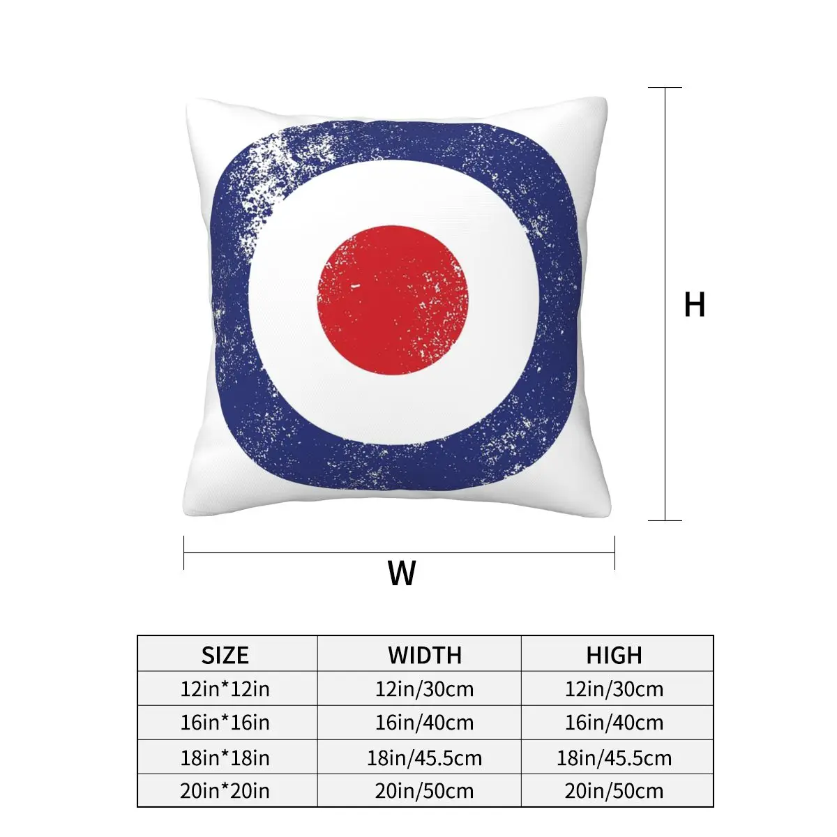 RAF Type D Roundel-Mod Target Square Pillowcase Pillow Cover Cushion Zip Decorative Comfort Throw Pillow for Home Car