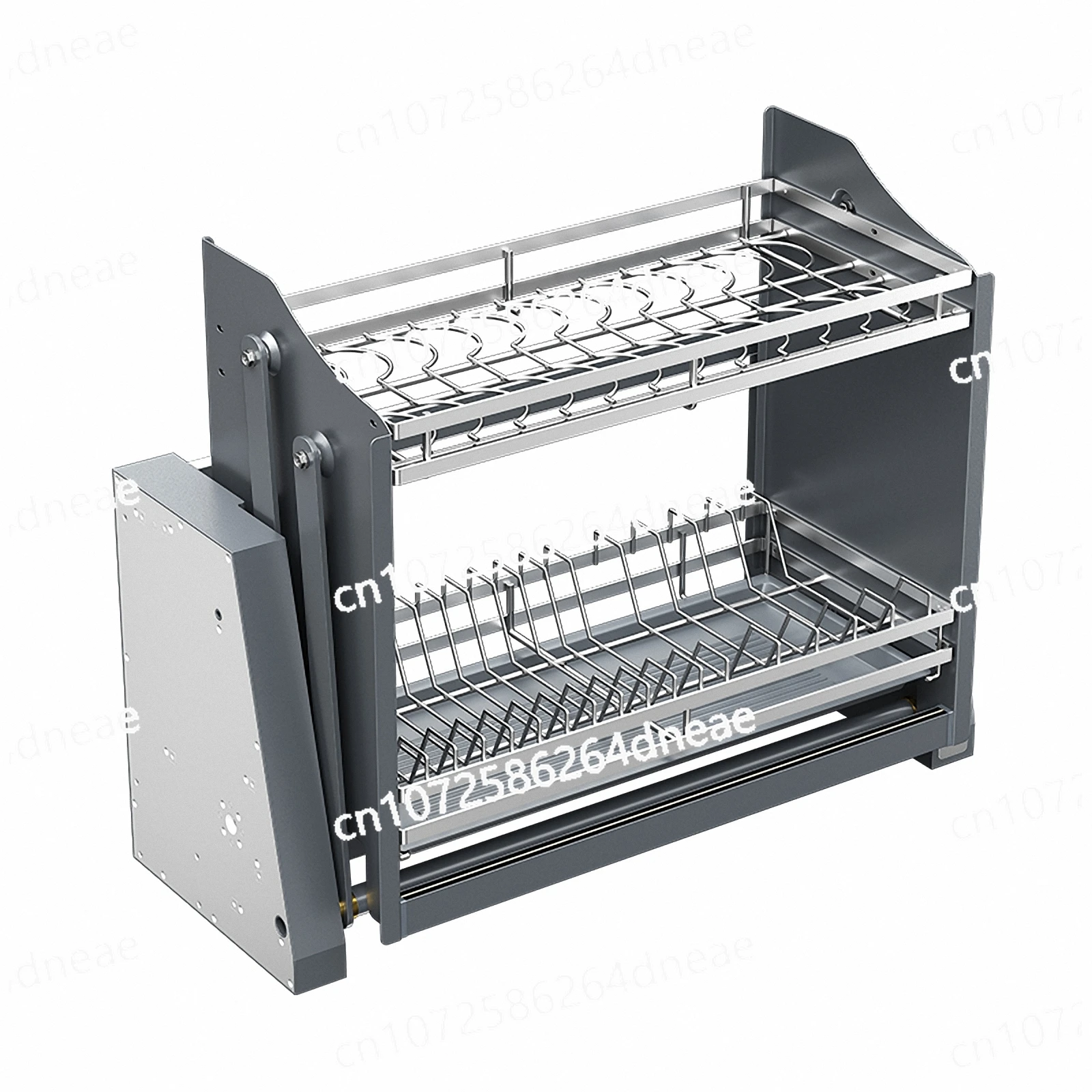 

Electric Pull Down Cabinet Organizer for Upper Cabinet TSWB AngelParticle Smart Dish Rack- Touch Switch Pull Down Shelf
