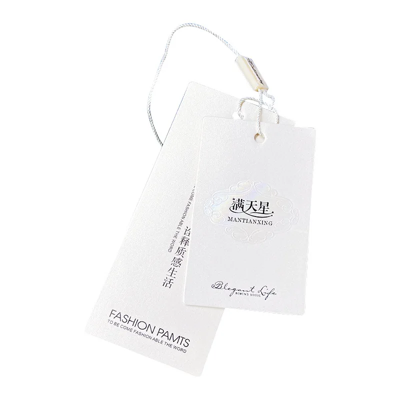 Custom Rectangle Hang Tags with Personalized Logo, Clothing Brand Fashion Paper Label, Garment Swing Tag, Price Label