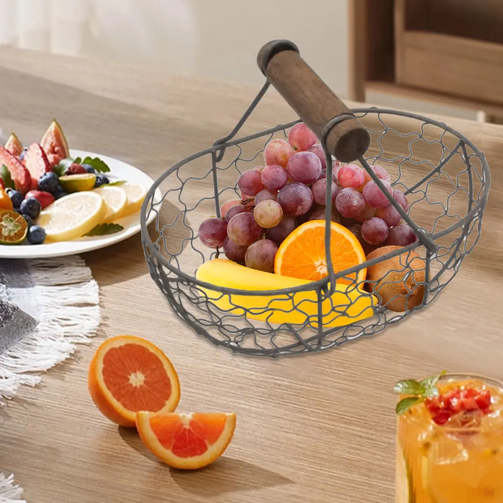 

Iron Storage Basket Storing Food Photography Props Fruit Basket Snack Fruit Plate for Kitchen Organizer Fruit Bread Snack