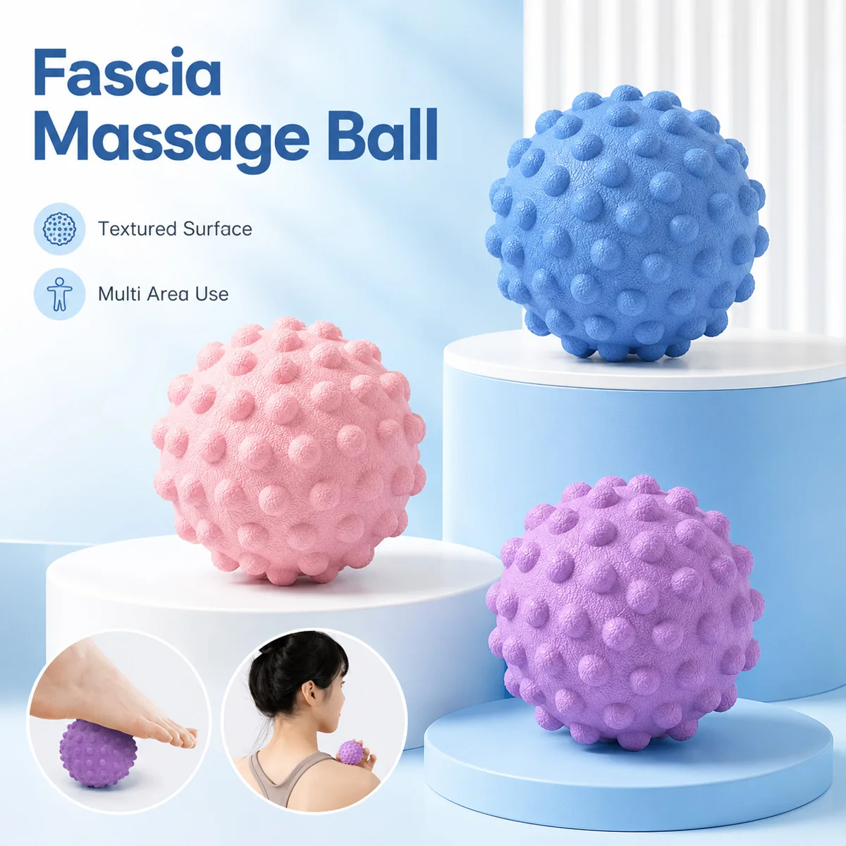 Mini Fascia Massage Ball Portable Deep Tissue Trigger Point Roller Muscle Relaxation Recovery Tool For Feet Back Neck Relief