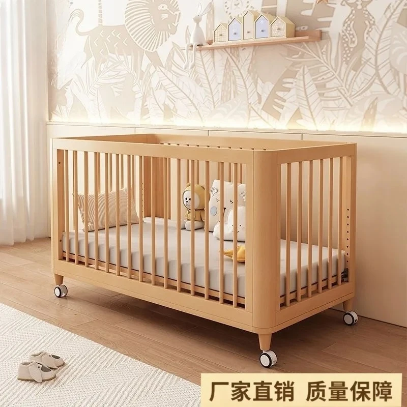 Children's splicing bed guardrail heightened baby multi-function bed adjustable high guardrail