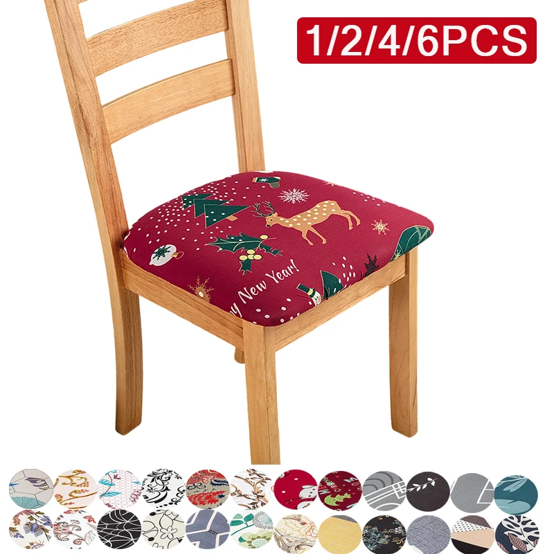 

1/2/4/6pcs with Elastic Stretch Square Chair Seat Cushion Cover Bottom Chair Slipcover for Kitchen Banquet Dining Room HomeDecor