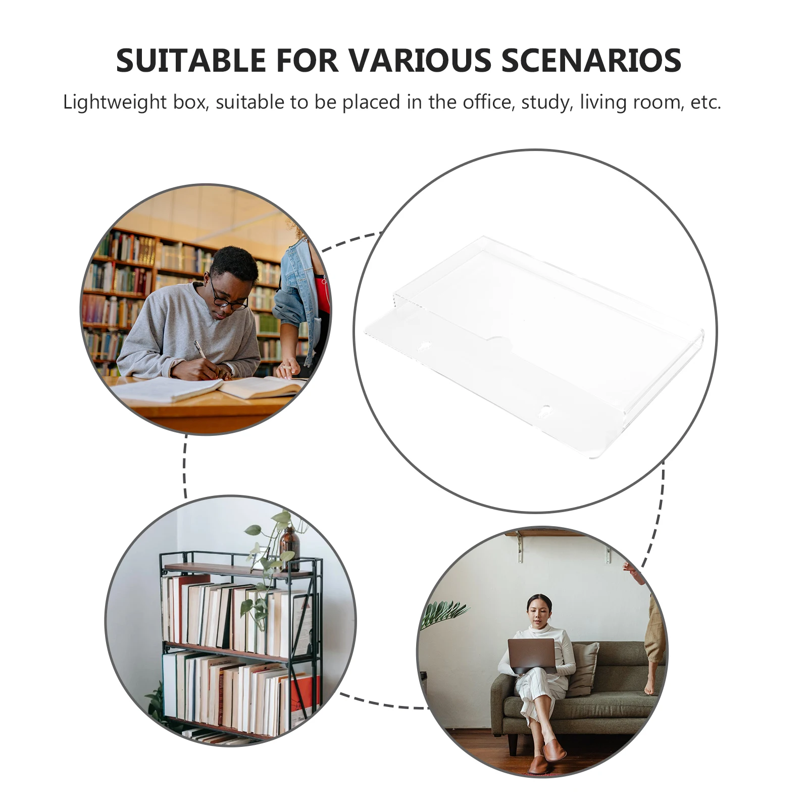 

Wall Mounted File Box A4 Transparent Document Storage Organizer Office Supplies Plastic Case for Papers Files Folder