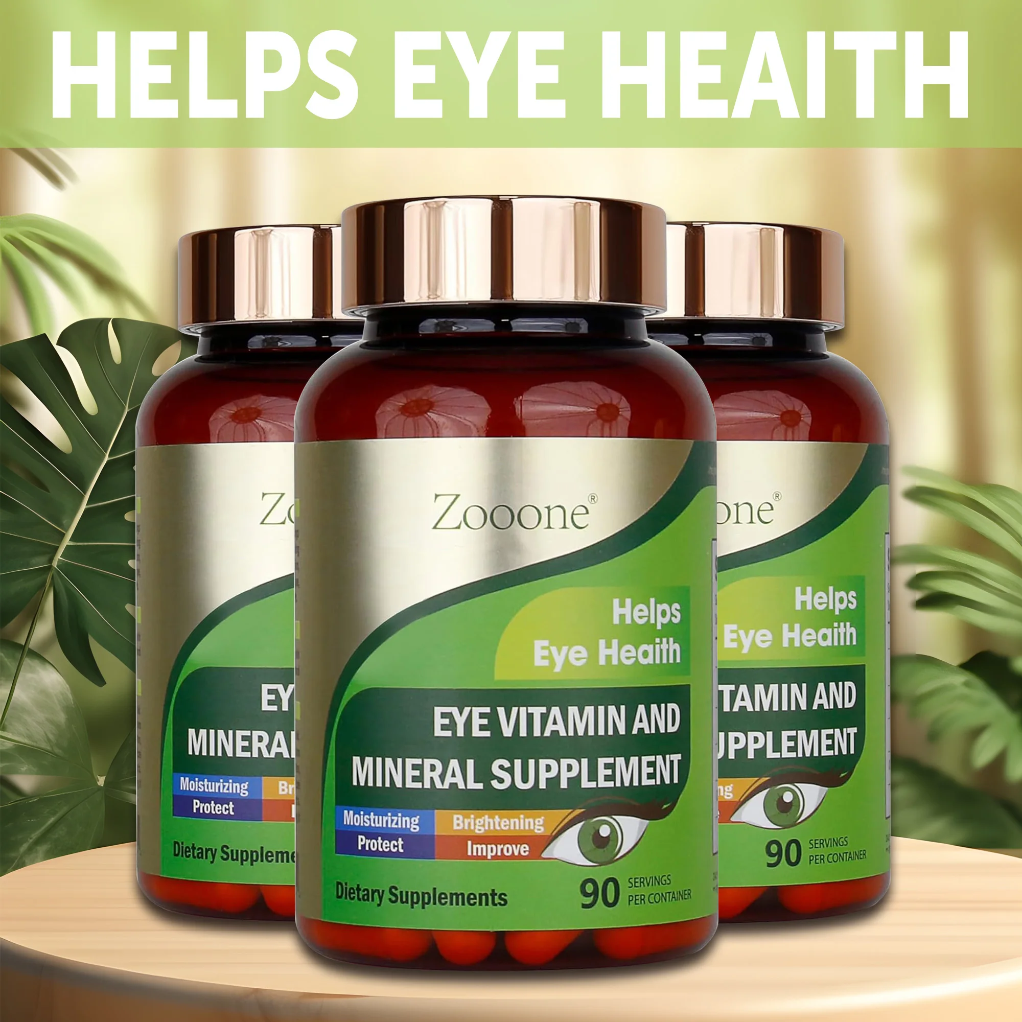 Eye Vitamin and Mineral Supplement - Protect Blue Light,Support Eye Health, and Brighten Eyes
