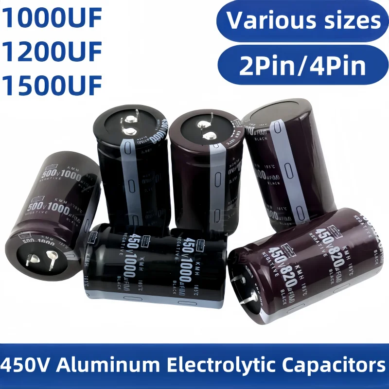 

Various sizes New Aluminium electrolytic capacitor 2pin 4pin 450V 1000UF 1200UF 1500UF 450V1000UF 450V1200UF 450V1500UF