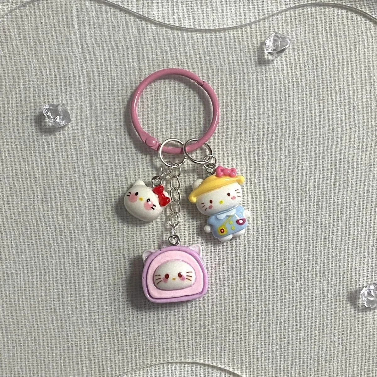 Porte-clés créatif Anime, Sanliou, Melody Kuromi, Hello Kitty Cartoon, Cinnamonroll, pendentif pour sac à dos, accessoires Kawaii, cadeau de vacances