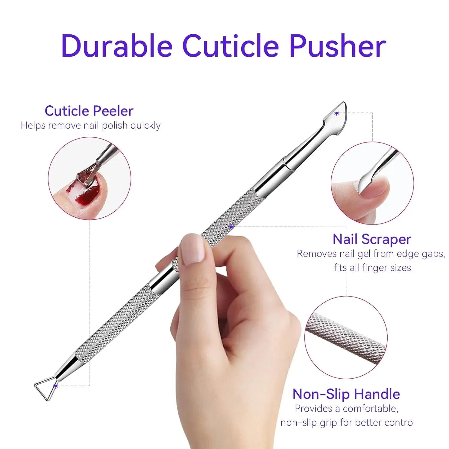 مجموعة مزيل فن الأظافر قابلة لإعادة الاستخدام - 20 قطعة من مشابك نقع (يد + قدم) مع مبرد أظافر لإزالة طلاء الأكريليك والجل