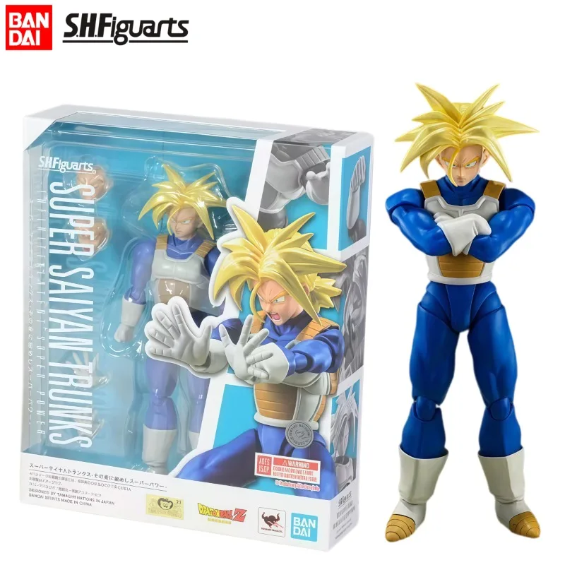 

100% Original Bandai S.H.Figuarts Super Saiyan Trunks Dragon Ball Z Anime Action Figure Collectible Desk Deco Gift Fans In Stock