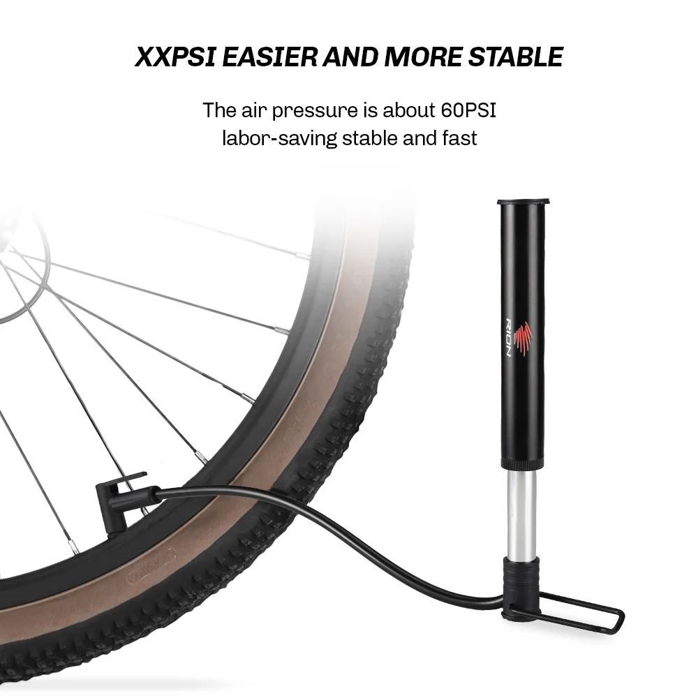 RION BIcycle Pump Road Bike Air Inflator Tire MTB Accessories Portable Balloons High Pressure Floor Injector Lightweight Mini